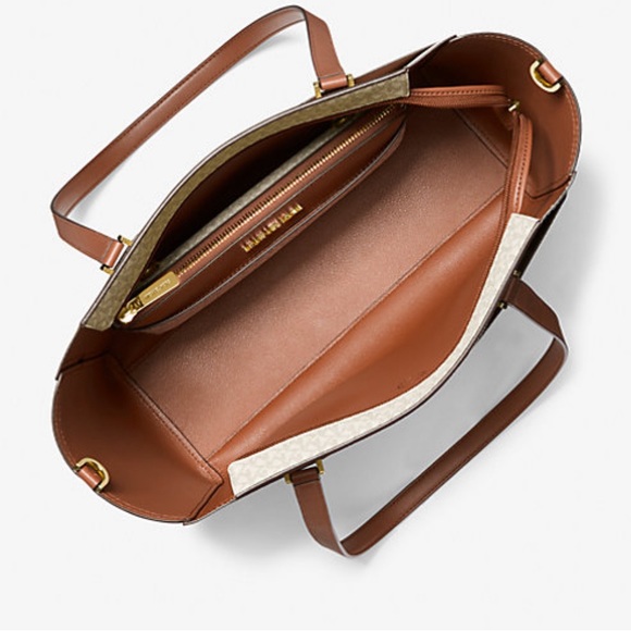 Michael Kors Maisie Large Leather 3 in 1 Tote Bag Vanilla MK Signature - Picture 4 of 4